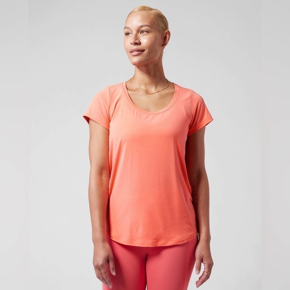ATHLETA Orange Stratus Short Sleeve Tee Shirt Size Extra Small